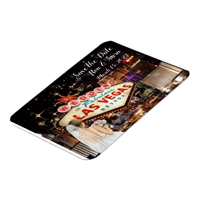 Guardar el imán Boda de fecha de Las Vegas (Lado Izquierdo)