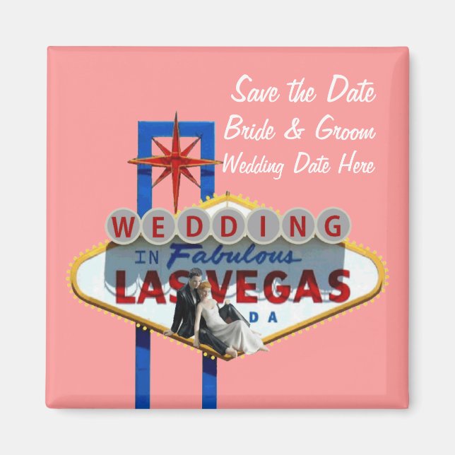 Guardar el imán Boda de fecha de Las Vegas (Frente)