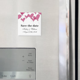 Guardar el imán boda de fecha | globos de corazón 