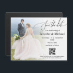 guardar el imán de boda de fotos simple de código<br><div class="desc">elegante guardar la fecha código qr imán simple boda de fotos</div>