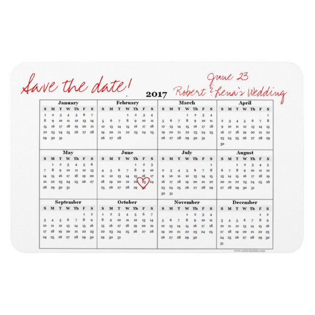 Guardar el imán de calendario anual personalizado  (Horizontal)
