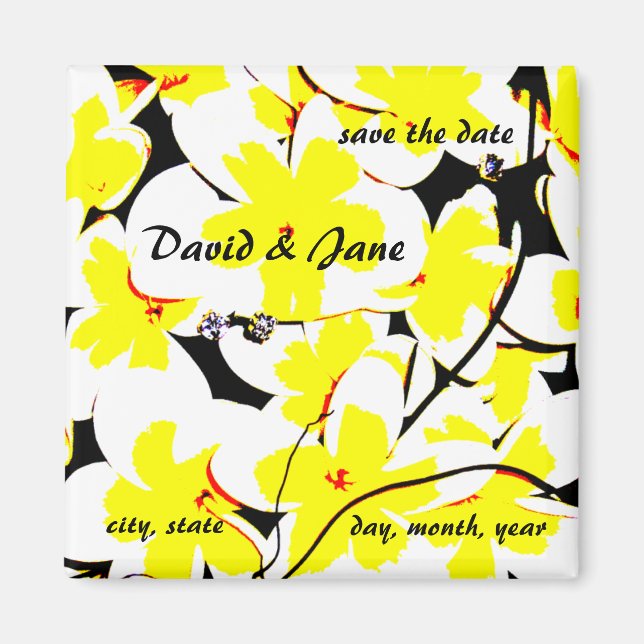 guardar el imán de ramo de fecha (Frente)