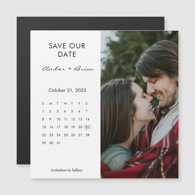 Guardar el imán fotográfico del Boda del calendari (Anverso/Reverso)