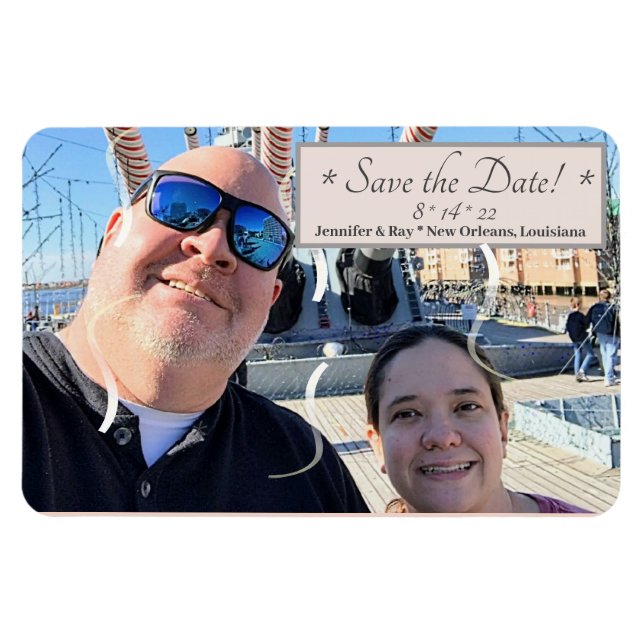 Guardar el imán fotográfico flexible de fecha (Horizontal)