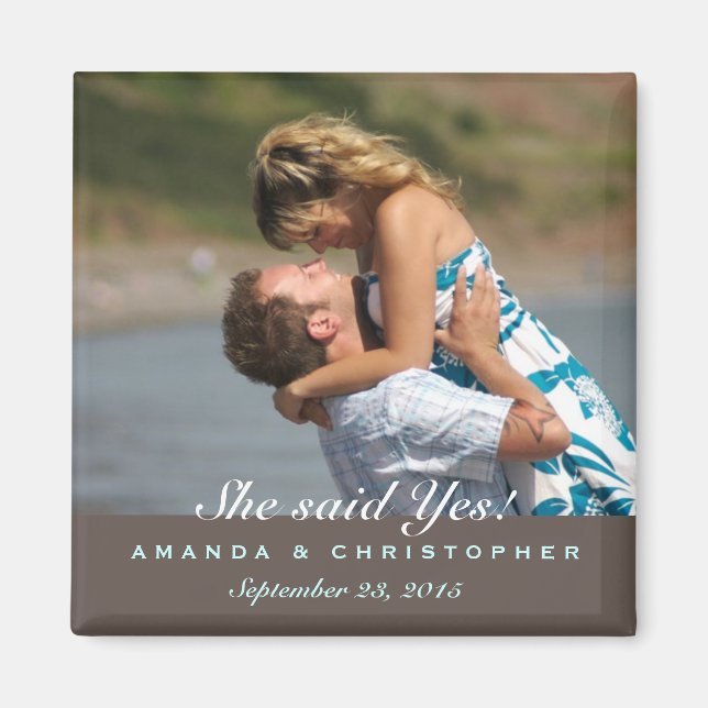 Guardar el imán marrón y azul moderno de la fecha (Frente)