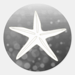 Guardar el Pegatina de Boda de Starfish Negro Date