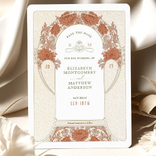 Guardar la fecha Art Nouveau Invitación de William