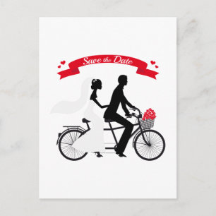Guardar la fecha, bicicleta tándem de invitación d