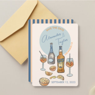 Guardar la fecha Boda Aperol spritz italiano Naran