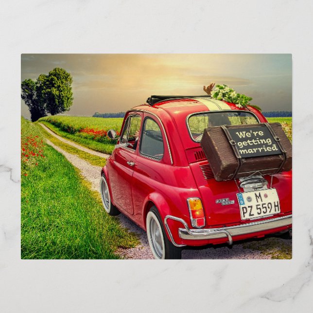 GUARDAR LA FECHA BODA RELIEVE METALIZADO DE POSTAL (Anverso)