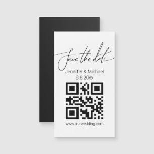 guardar la fecha código qr imán de boda simple