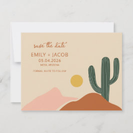 Guardar la fecha de boda boho desierto simple