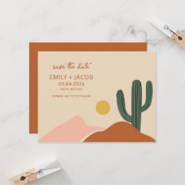 Guardar la fecha de boda boho desierto simple