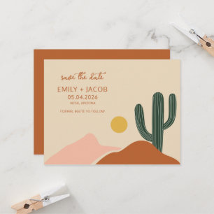 Guardar la fecha de boda boho desierto simple