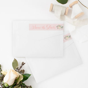 Guardar la fecha de boda floral Boho Blush