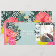 Guardar la Fecha de Destino Ticket Hibisco Floral