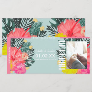Guardar la Fecha de Destino Ticket Hibisco Floral