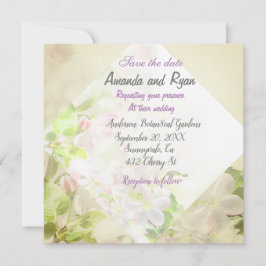 Guardar la fecha de la invitación a la boda floral