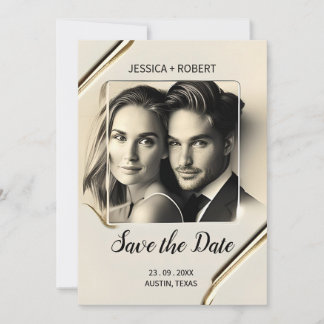 GUARDAR LA FECHA DE LA INVITACIÓN DE LUJO ELEGANTE