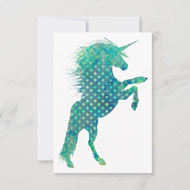 Guardar la fecha de Polka Dot Blue Unicorn (Anverso)