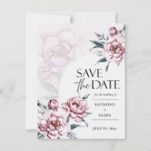 Guardar La Fecha Dusky Invitación A La Boda Peony