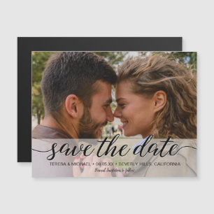 Guardar la fecha Elegant Script engagement photo