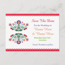 Guardar La Fecha Fiesta Invitación A La Boda Flora