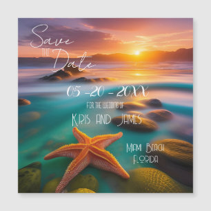 Guardar la Fecha Imán de Estrella de Mar de Playa