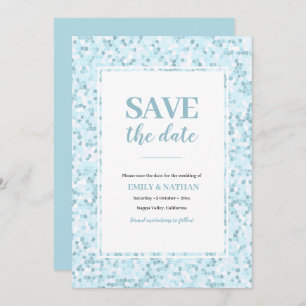 Guardar la fecha Invitación al mosaico azul Aqua