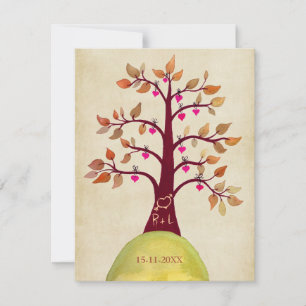 Guardar la Fecha Invitación de Boda de Otoño con Á