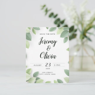 Guardar la fecha Invitación de boda Simple 