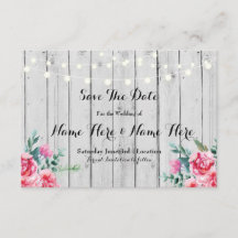 Guardar La Fecha Invitación De Luces Florales Rúst