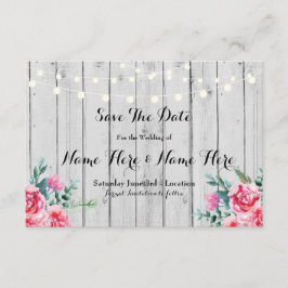 Guardar La Fecha Invitación De Luces Florales Rúst