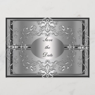 Guardar la fecha Invitación elegante de plata