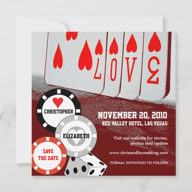 Guardar La Fecha Invitación Love Casino Card 3 (Anverso)