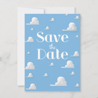 Guardar la fecha invitación vintage cielo y nubes