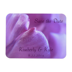Guardar la fecha morado Tulip Petal imán flexible