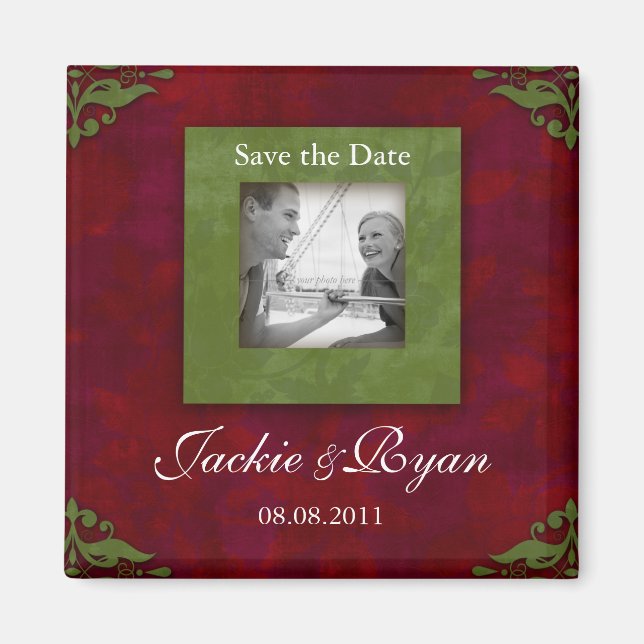 Guardar la fecha Navidades de imanes Boda Floral (Frente)