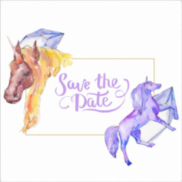 Guardar La Fecha Pegatina De Contorno De Unicornio