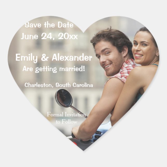 Guardar la fecha Pegatina de fotos Boda personaliz (Anverso)