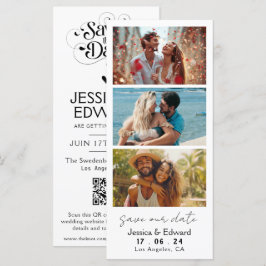 Guardar la fecha PhotoBooth Código Qr Moda blanca 