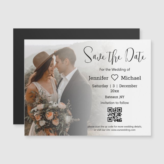 guardar la fecha qr código boho foto boda imnet (Anverso/Reverso)