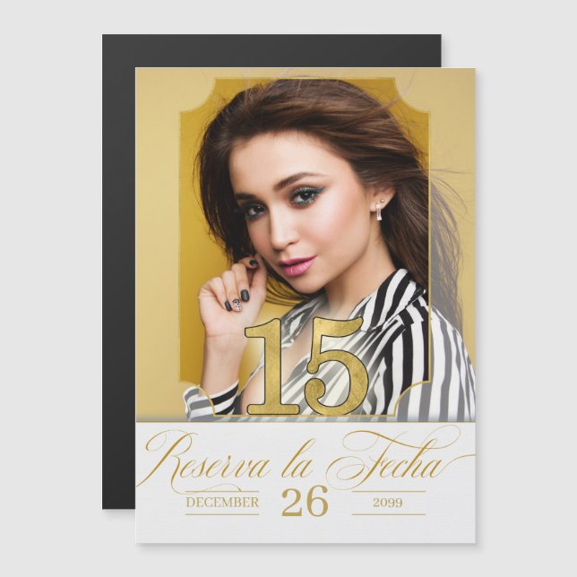 Guardar la fecha Reserva la fecha española Quincea (Anverso/Reverso)