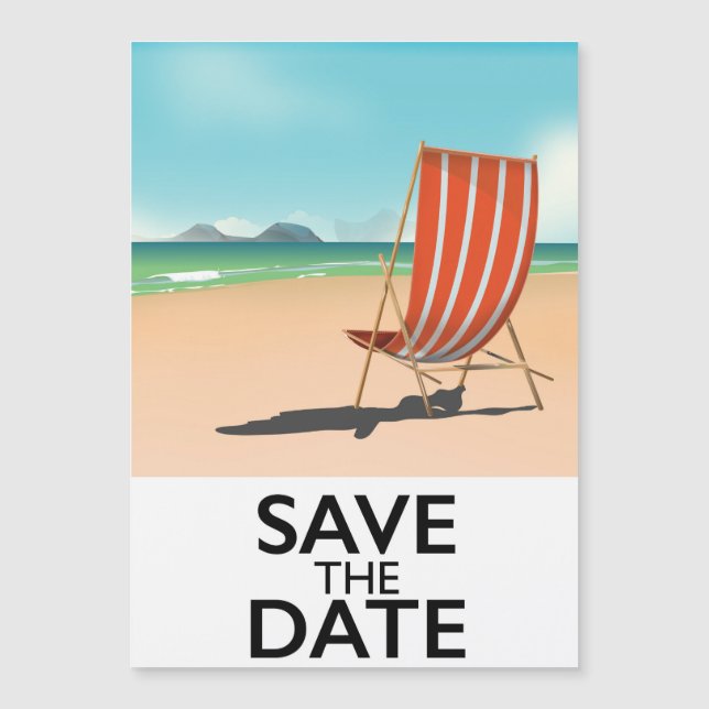 Guardar la fecha silla de playa vintage (Anverso)