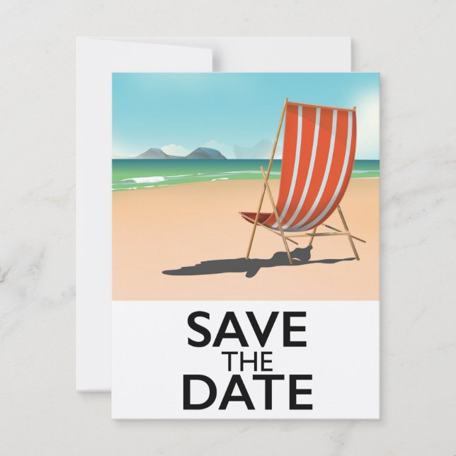 Guardar la fecha silla de playa vintage (Anverso)