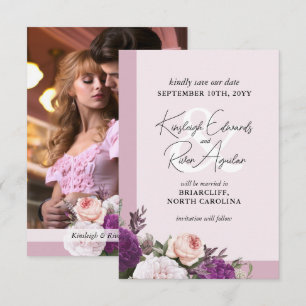 Guardar la fecha Tarjeta con diseño floral polvori