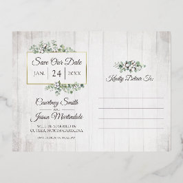 Guardar la fecha Tarjeta de 3 fotos de boda de alg