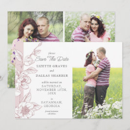 Guardar la fecha Tarjeta de 4 fotos de boda Magnol