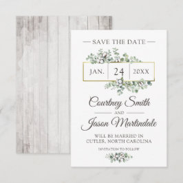 Guardar la fecha Tarjeta de Boda de Campo de Algod