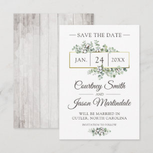 Guardar la fecha Tarjeta de Boda de Campo de Algod